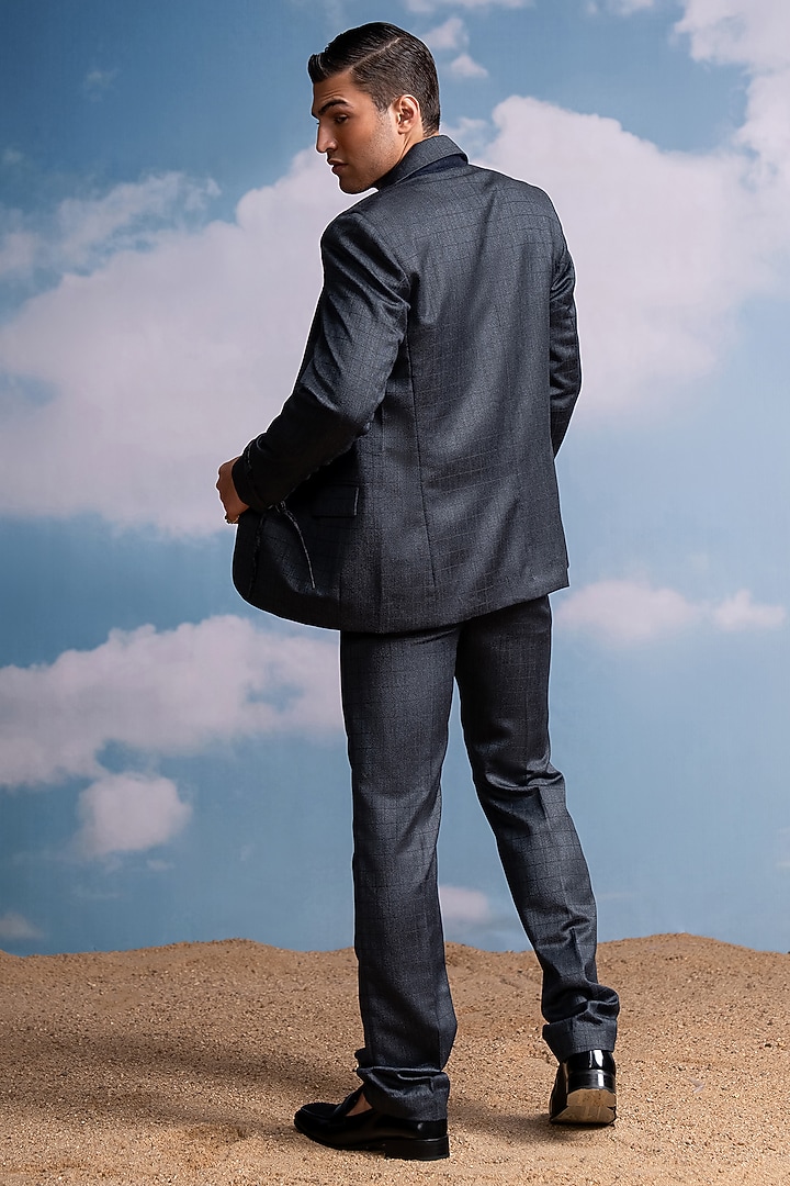 Charcoal Suiting Blazer Set by Nikita Mhaisalkar Men at Pernia's Pop Up Shop