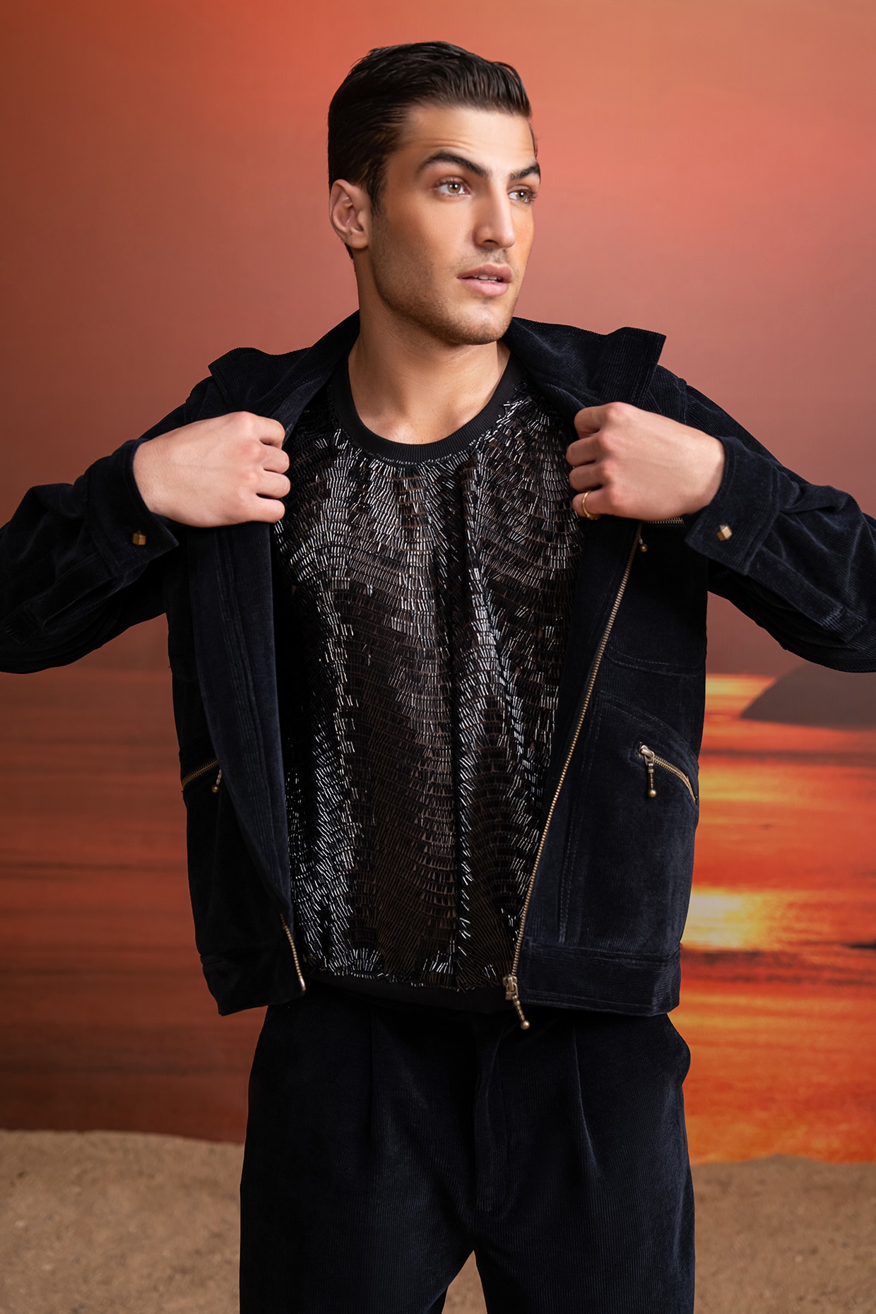 【新品タグ付き】tulle vest all in one dress M Black Tulle Embellished Vest by Nikita Mhaisalkar Men at Pernia's