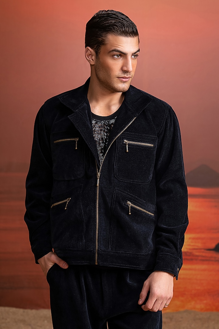 Black Tulle Embellished Vest by Nikita Mhaisalkar Men at Pernia's Pop Up Shop