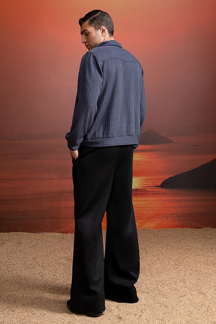 Grey Knit Bomber Jacket by Nikita Mhaisalkar Men at Pernia's Pop Up Shop