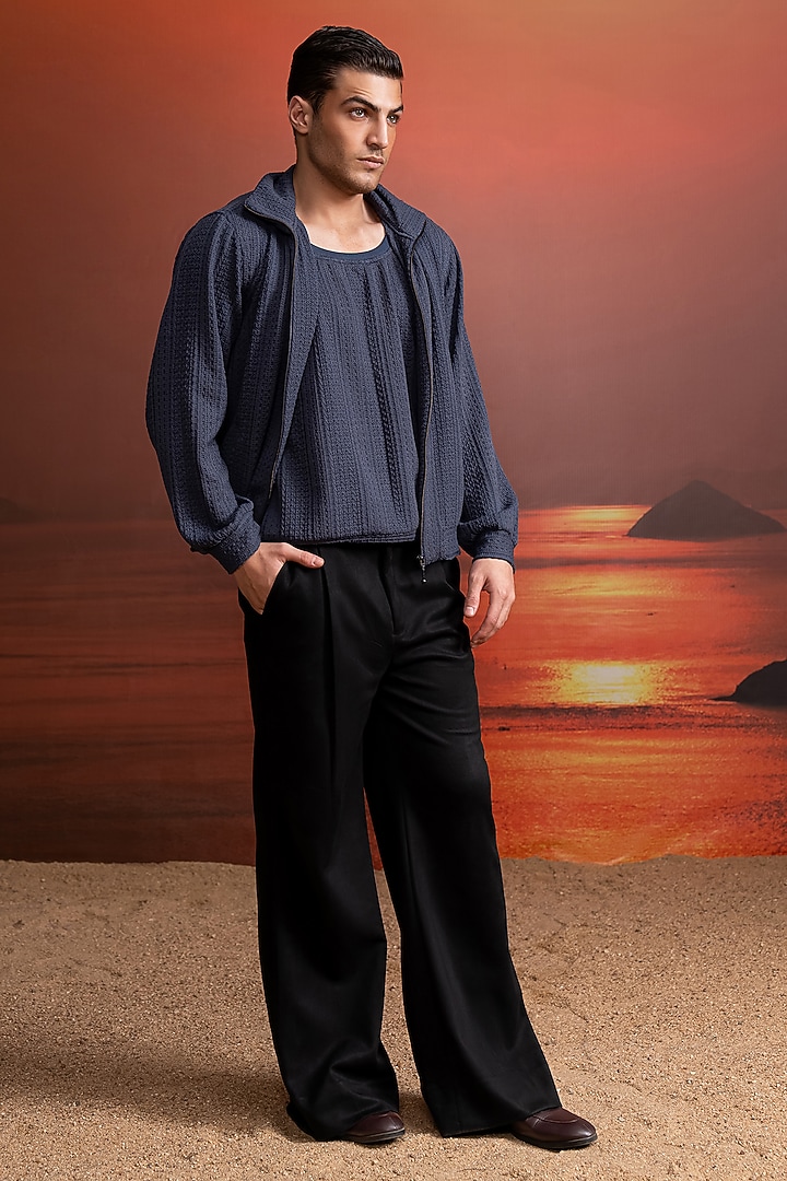 Grey Knit Vest by Nikita Mhaisalkar Men at Pernia's Pop Up Shop