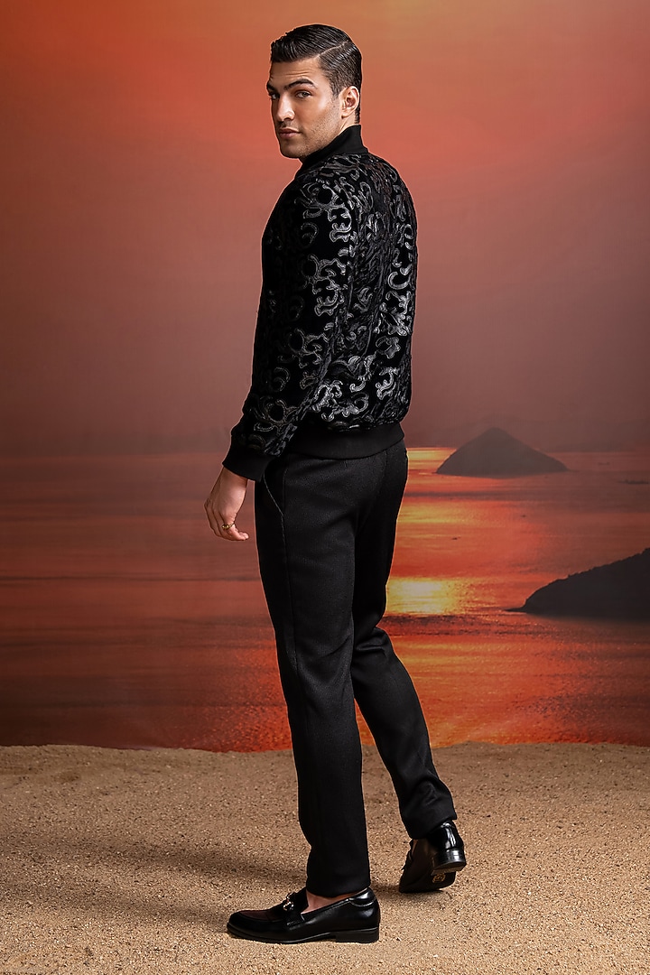Black Knit Pants by Nikita Mhaisalkar Men at Pernia's Pop Up Shop