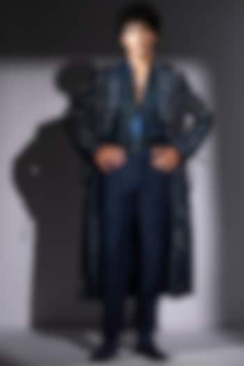 Ash Blue Suede Pant by Nikita Mhaisalkar Men at Pernia's Pop Up Shop