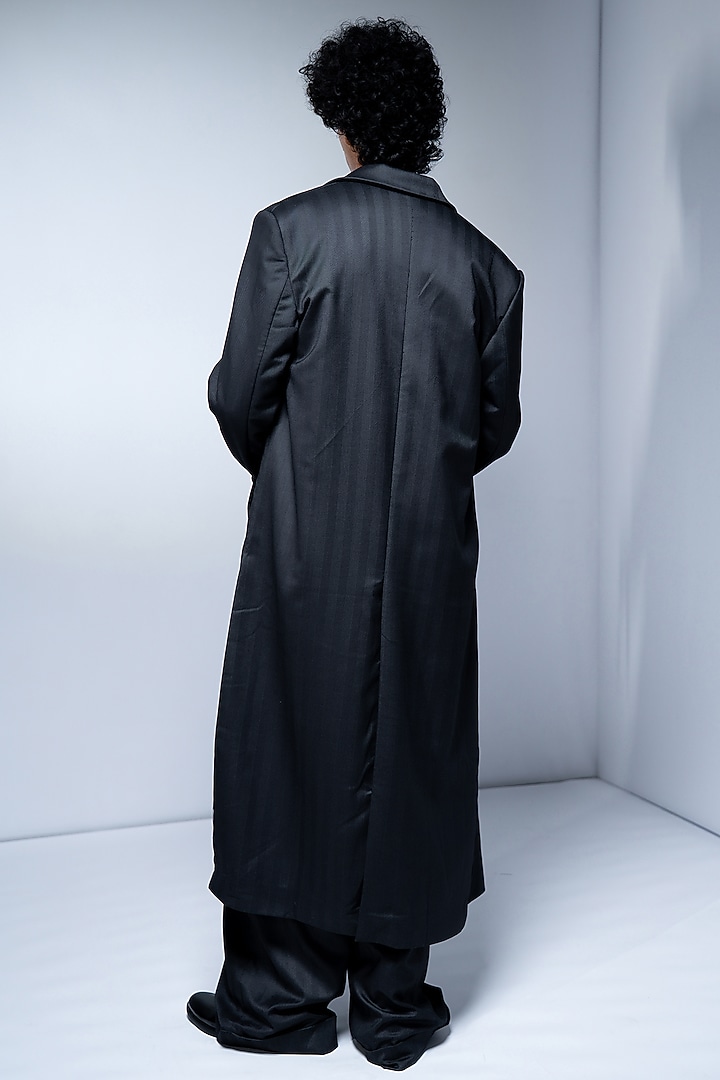 Grey Luxe Suiting Trench Coat by Nikita Mhaisalkar Men at Pernia's Pop Up Shop
