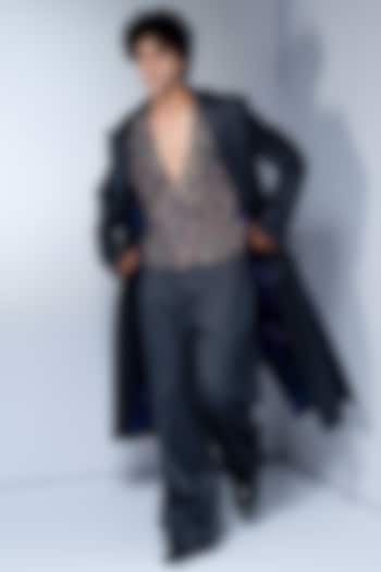 Grey Luxe Suiting Pant by Nikita Mhaisalkar Men at Pernia's Pop Up Shop