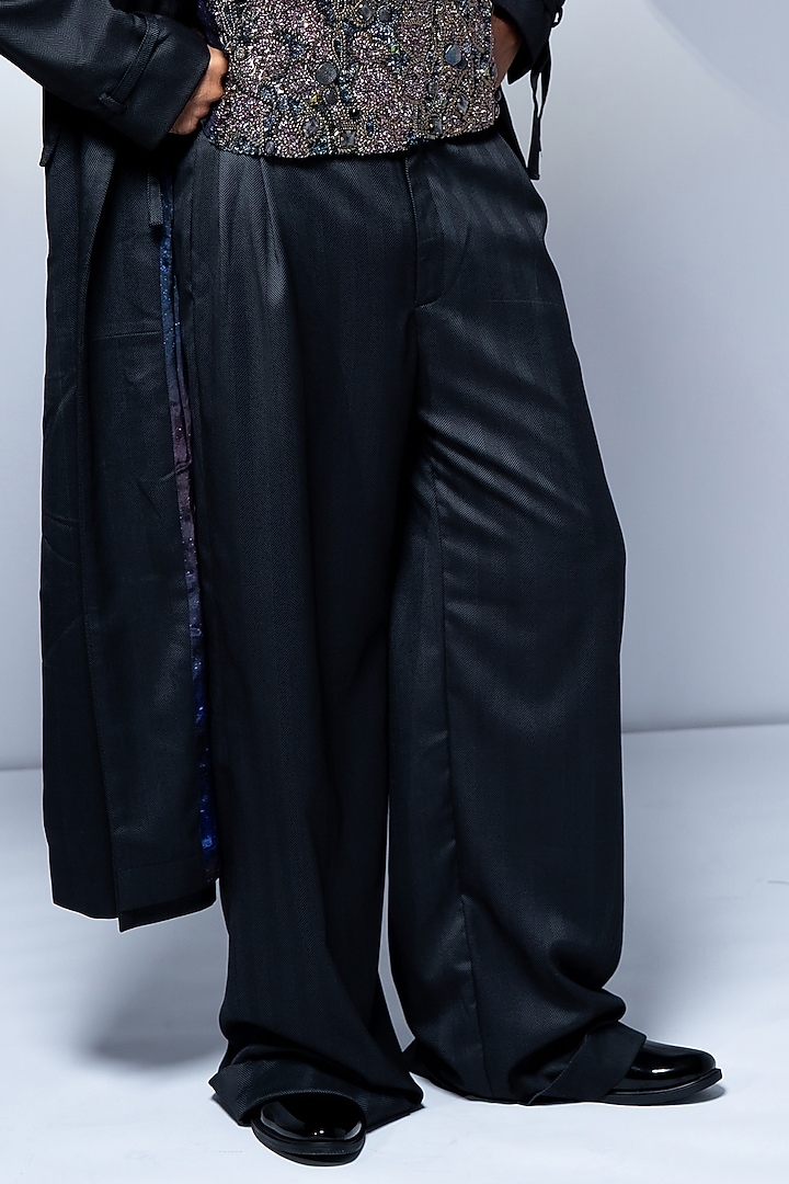 Grey Luxe Suiting Pant by Nikita Mhaisalkar Men at Pernia's Pop Up Shop