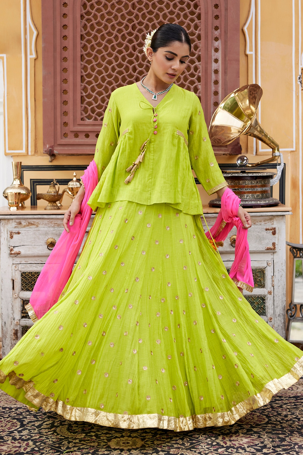 Green Bridal Lehenga - Buy Green Bridal Lehenga Online Starting at Just  ₹283 | Meesho