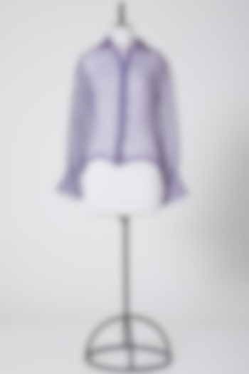 Purple Sheer Organza Shirt by Nineteen89 By Divya Bagri