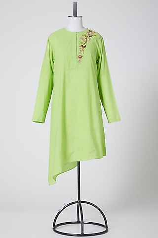 Mint Embroidered Kurta by Nineteen89 By Divya Bagri