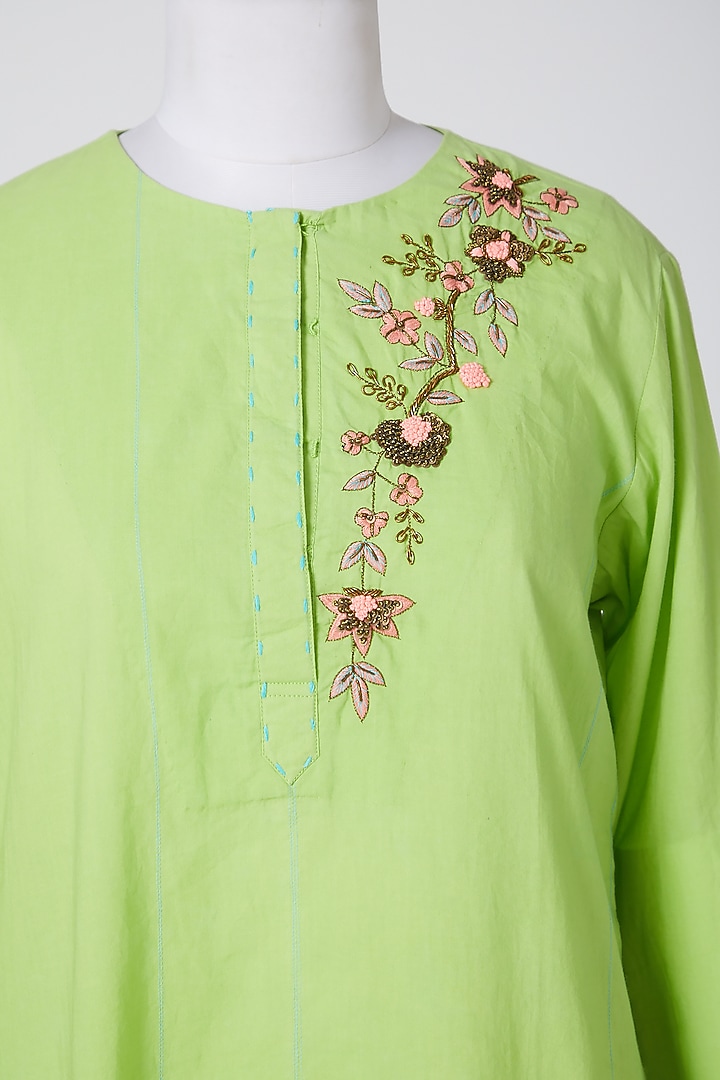 Mint Embroidered Kurta by Nineteen89 By Divya Bagri at Pernia's Pop Up Shop
