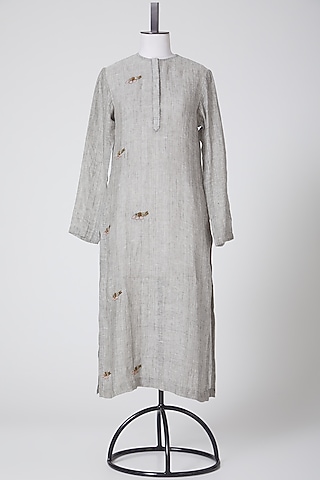 Grey Printed Kurta by Nineteen89 By Divya Bagri