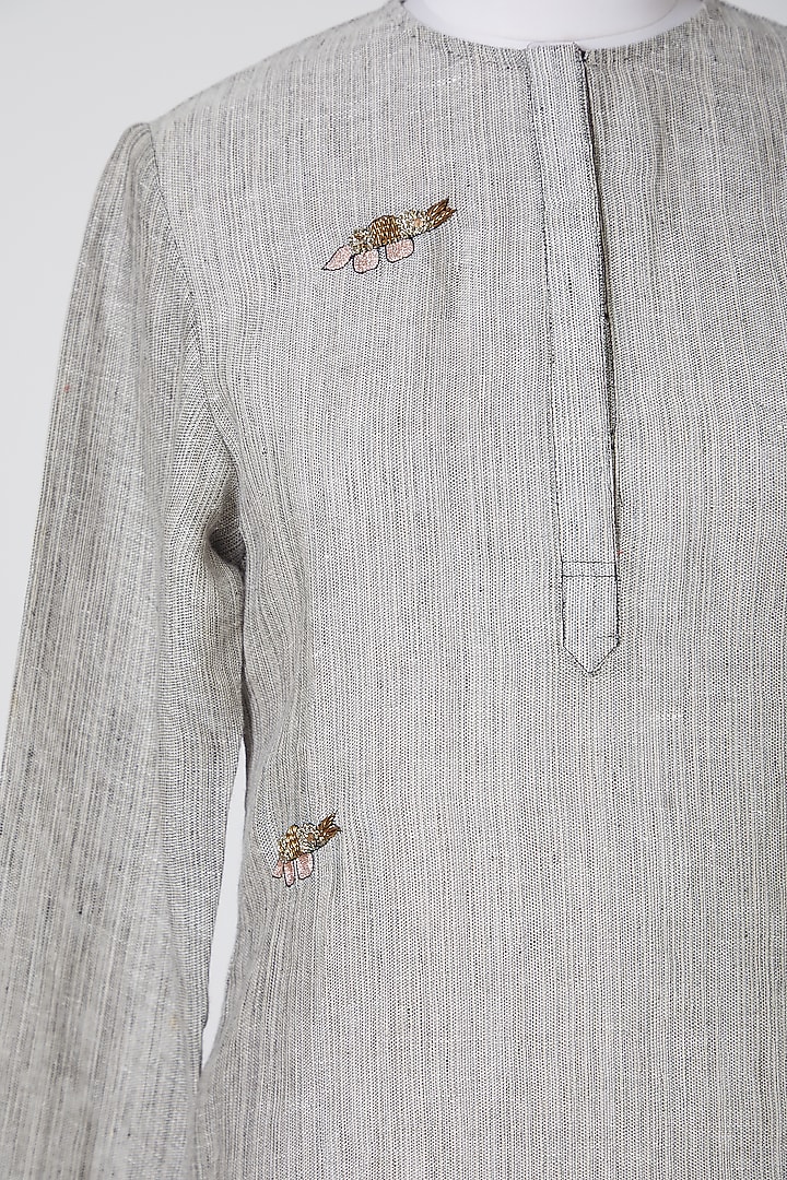 Grey Printed Kurta by Nineteen89 By Divya Bagri at Pernia's Pop Up Shop