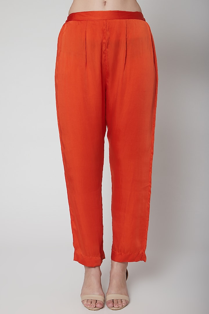 Orange Embroidered Kurta Set by Nineteen89 by Divya Bagri at Pernia's Pop Up Shop