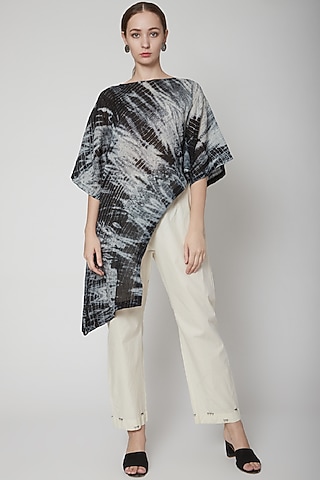 Black Printed Top With Pants by Nineteen89 by Divya Bagri
