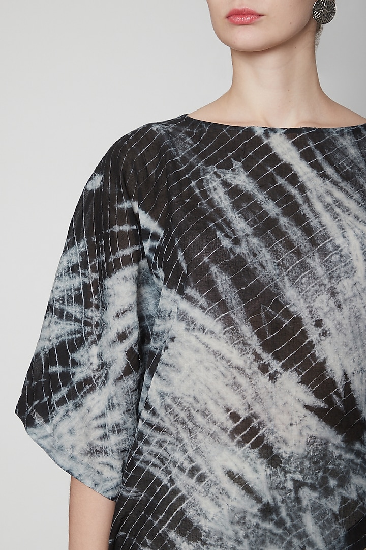 Black Printed Top With Pants by Nineteen89 by Divya Bagri at Pernia's Pop Up Shop
