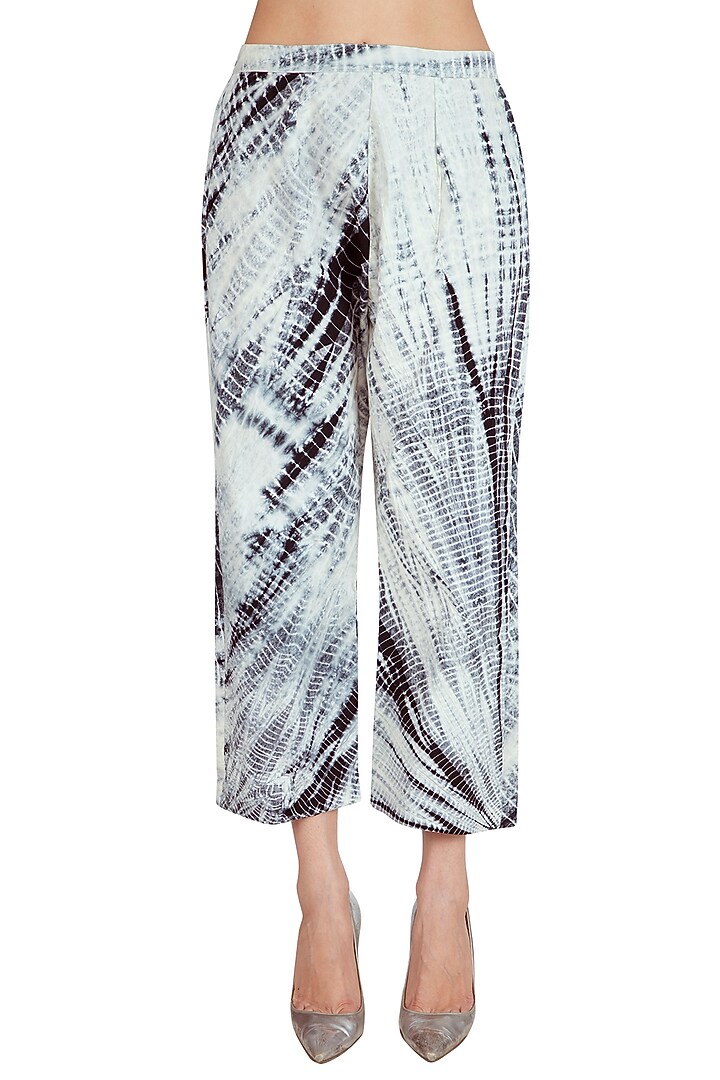 Black Hand Tied Shibori Kaftan With Pants by Nineteen89 by Divya Bagri at Pernia's Pop Up Shop