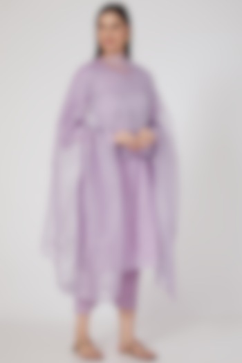 Lavender Pure Cotton Kurta Set by Nineh at Pernia's Pop Up Shop