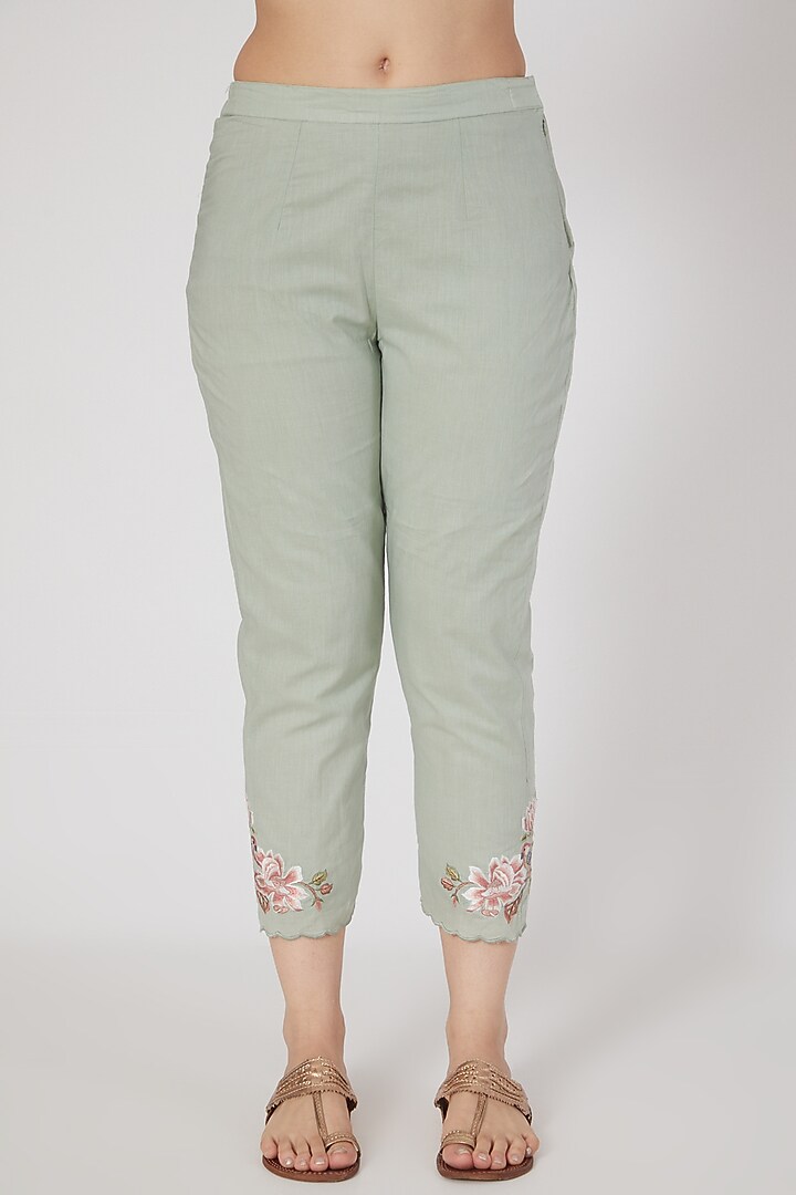 Sea Green Pure Cotton Kurta Set by Nineh at Pernia's Pop Up Shop