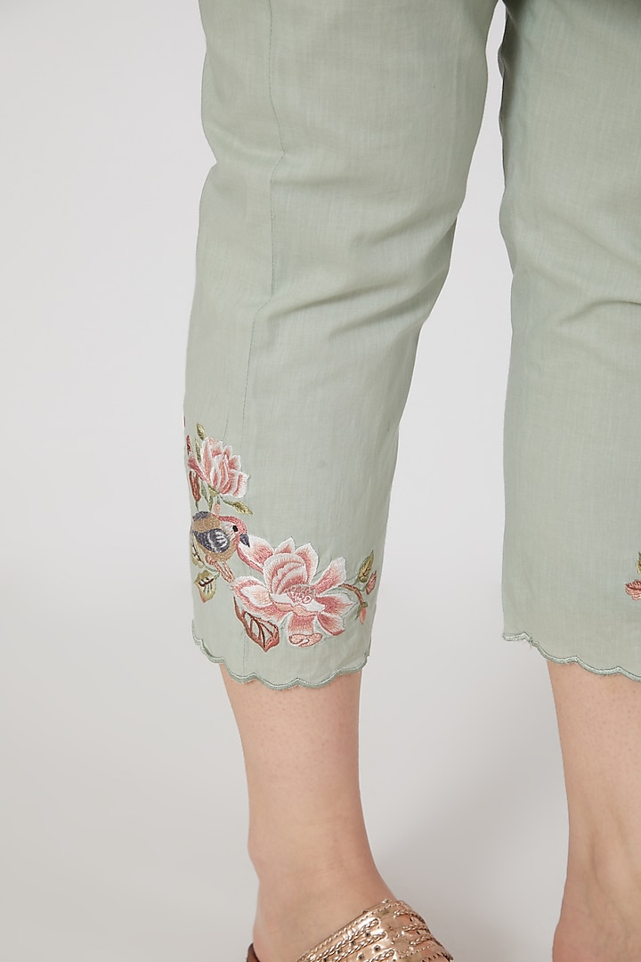 Sea Green Pure Cotton Kurta Set by Nineh at Pernia's Pop Up Shop