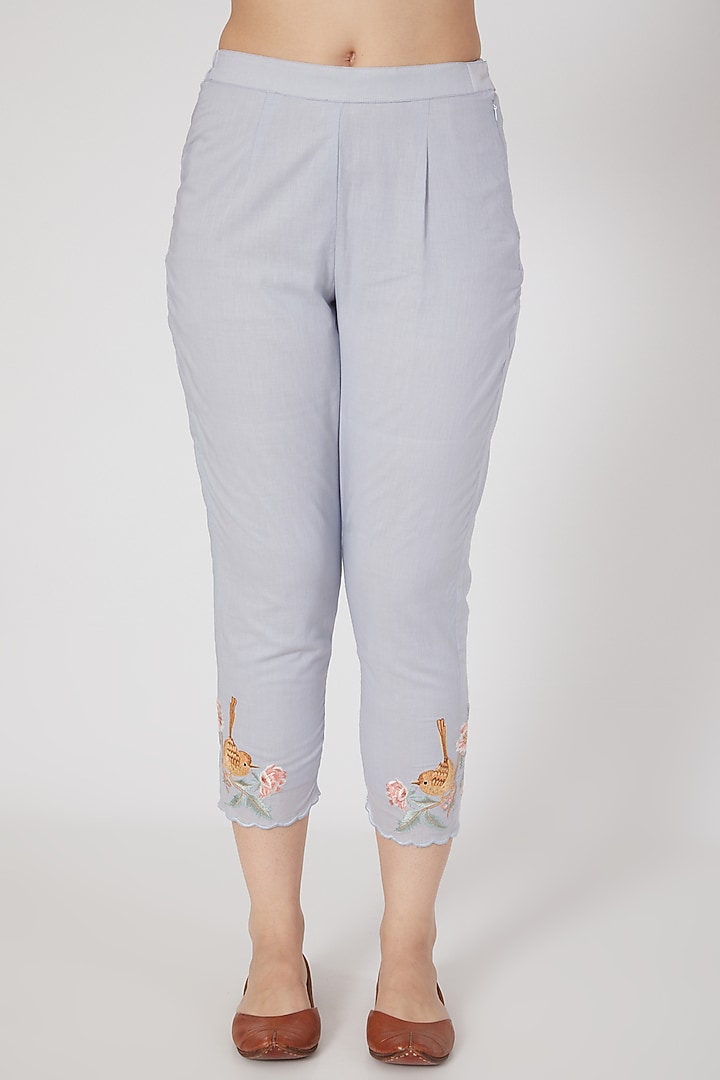 Powder Blue Pure Cotton Kurta Set by Nineh at Pernia's Pop Up Shop