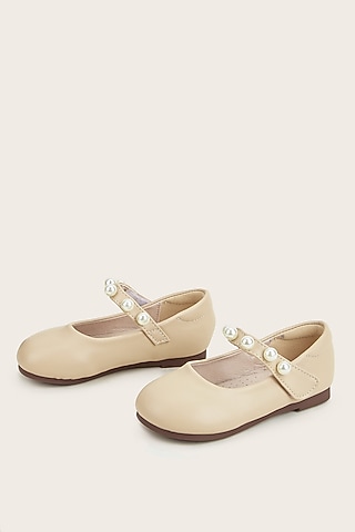 Beige PU Bellied For Girls by Ninobello