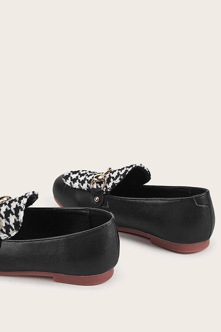 Black & White PU Loafers For Girls by Ninobello at Pernia's Pop Up Shop