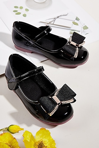 Black PU Bellies For Girls by Ninobello