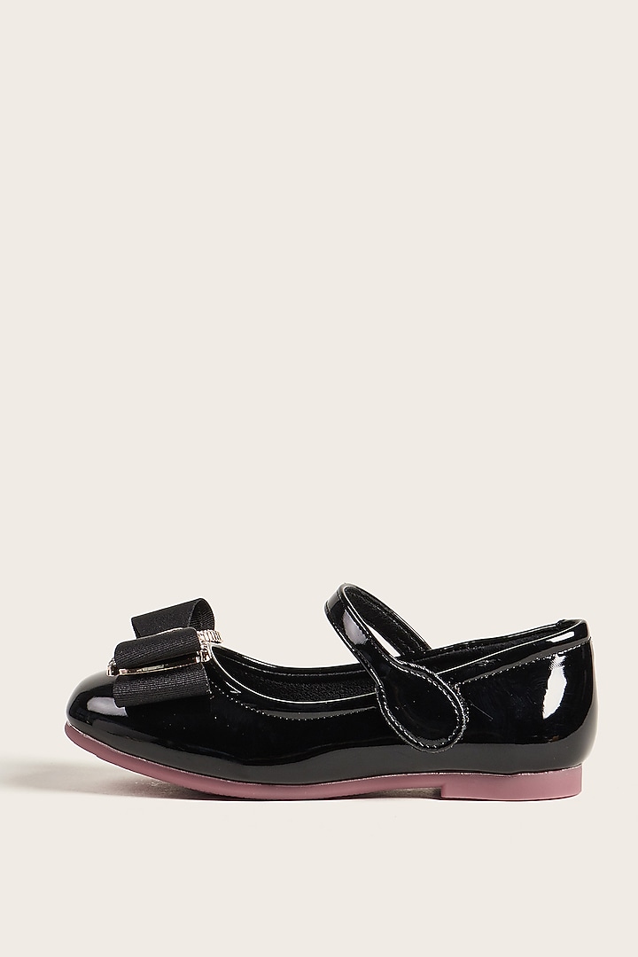 Black PU Bellies For Girls by Ninobello at Pernia's Pop Up Shop