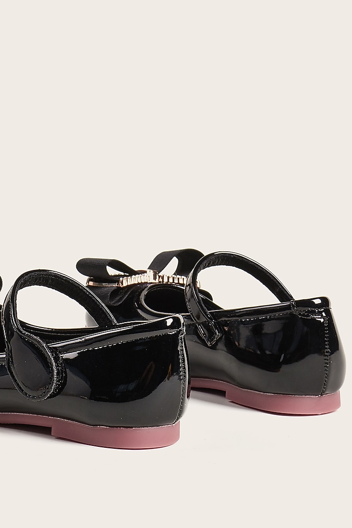 Black PU Bellies For Girls by Ninobello at Pernia's Pop Up Shop