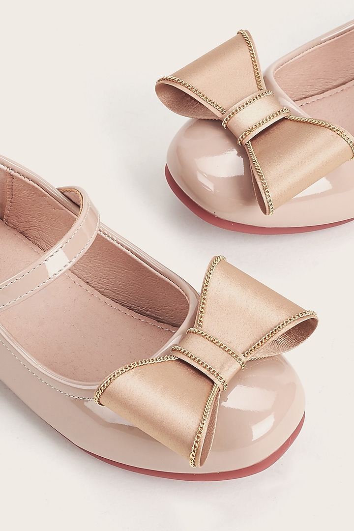 Beige PU Bellies For Girls by Ninobello at Pernia's Pop Up Shop