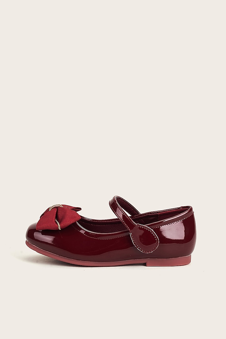 Maroon PU Bellies For Girls by Ninobello at Pernia's Pop Up Shop