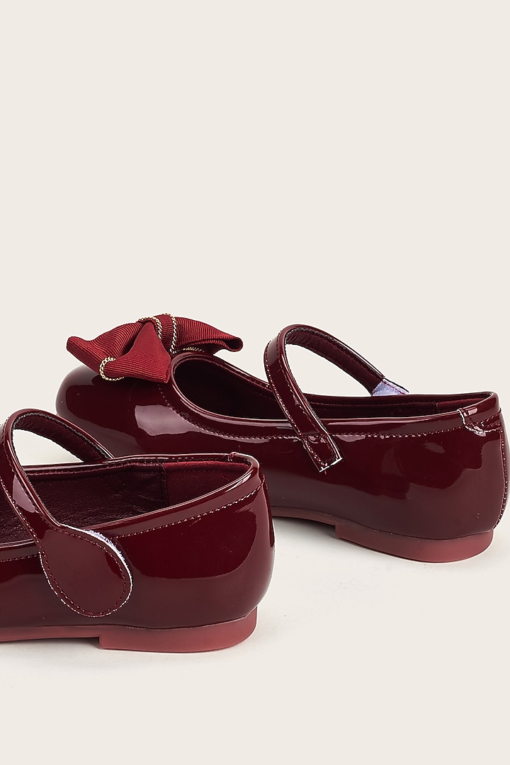 Maroon PU Bellies For Girls by Ninobello at Pernia's Pop Up Shop