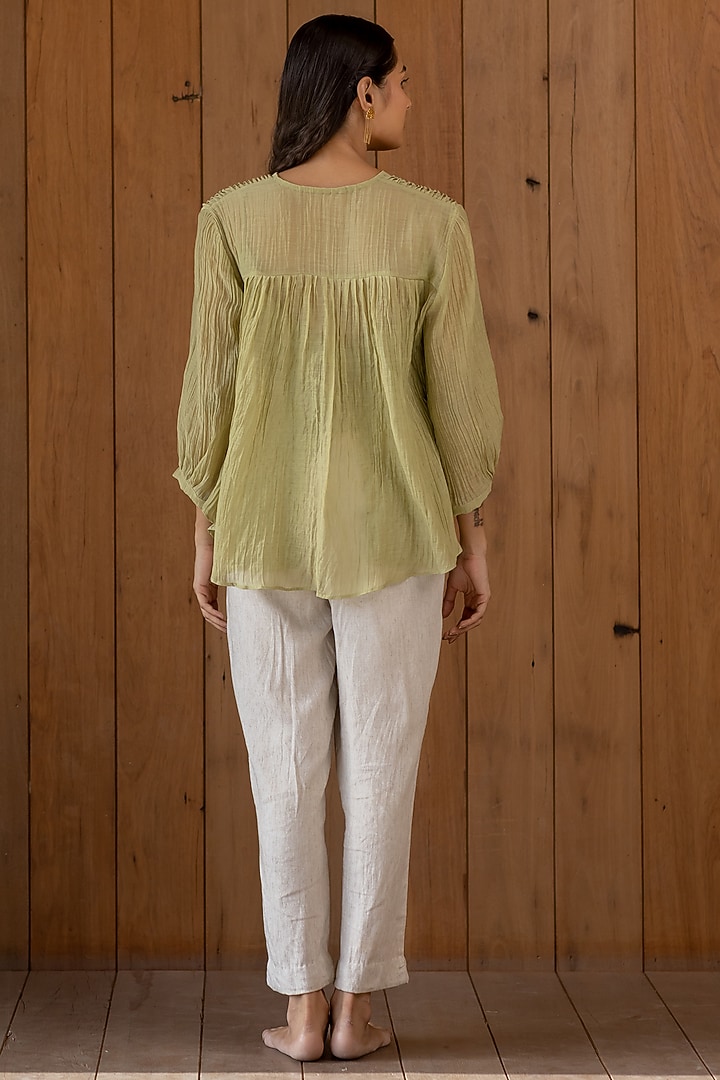 Sage Green Cotton Top by Nirjara at Pernia's Pop Up Shop