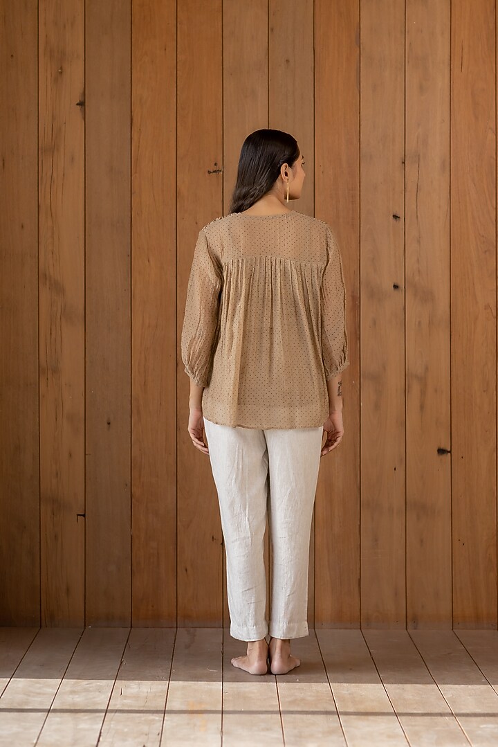 Rustic Brown Cotton Top by Nirjara at Pernia's Pop Up Shop
