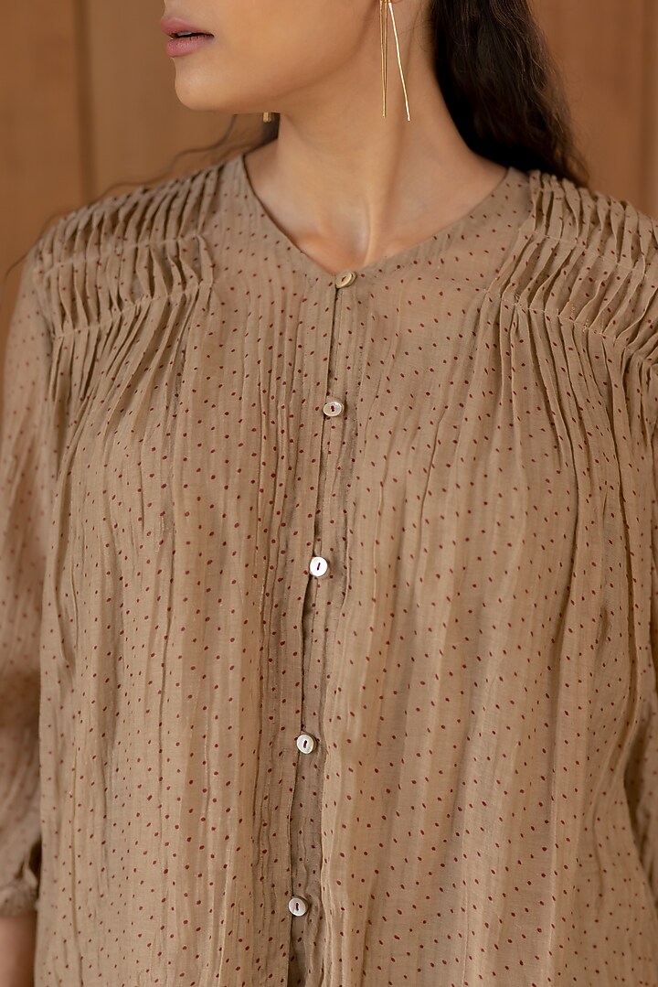 Rustic Brown Cotton Top by Nirjara at Pernia's Pop Up Shop