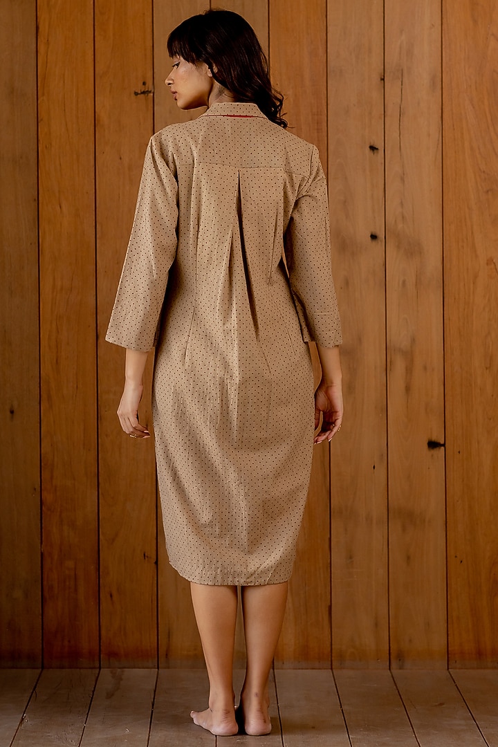 Rustic Brown Printed Jacket by Nirjara at Pernia's Pop Up Shop