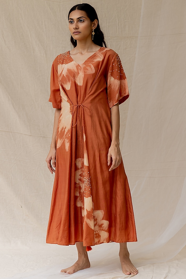 Rust Hand Painted Dress
 by Nirjara at Pernia's Pop Up Shop