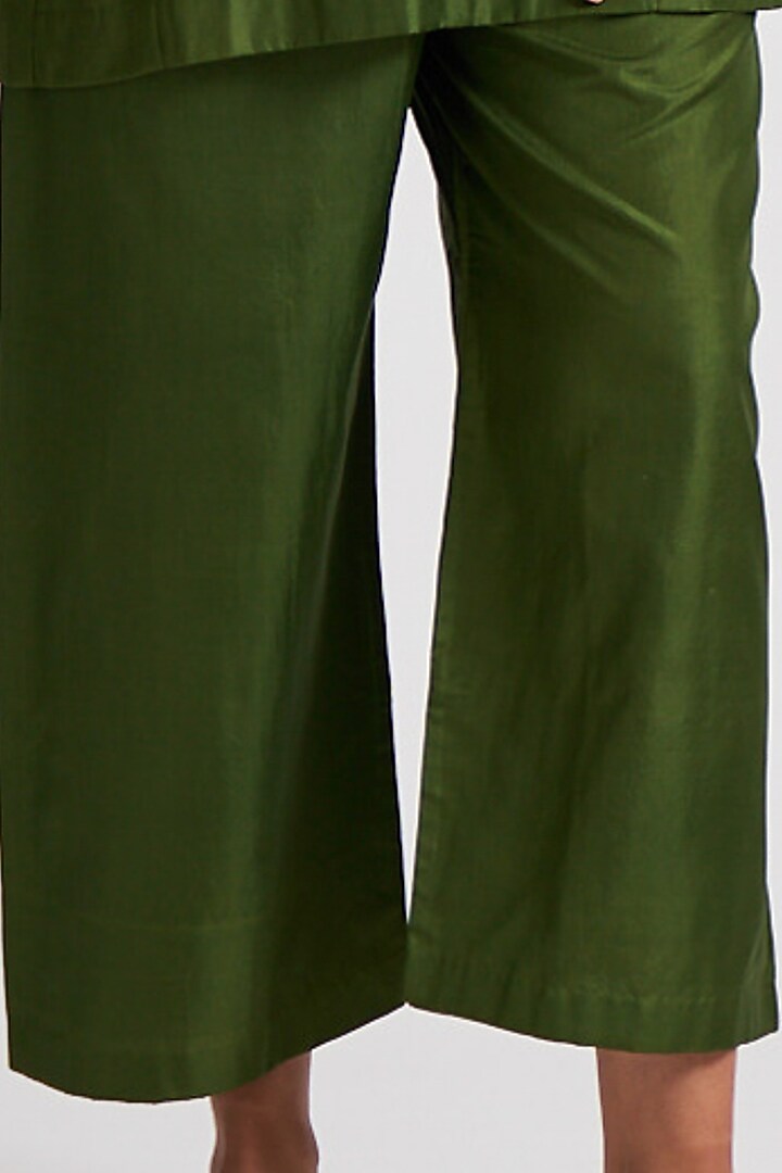 Moss Green Marodi Embroidered Kurta Set by Nishar Ahmed at Pernia's Pop Up Shop