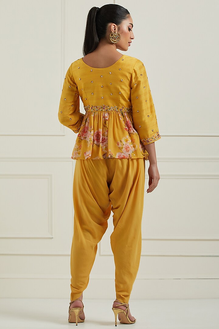 Yellow Cotton Chanderi Dhoti Set by NITISHA at Pernia's Pop Up Shop