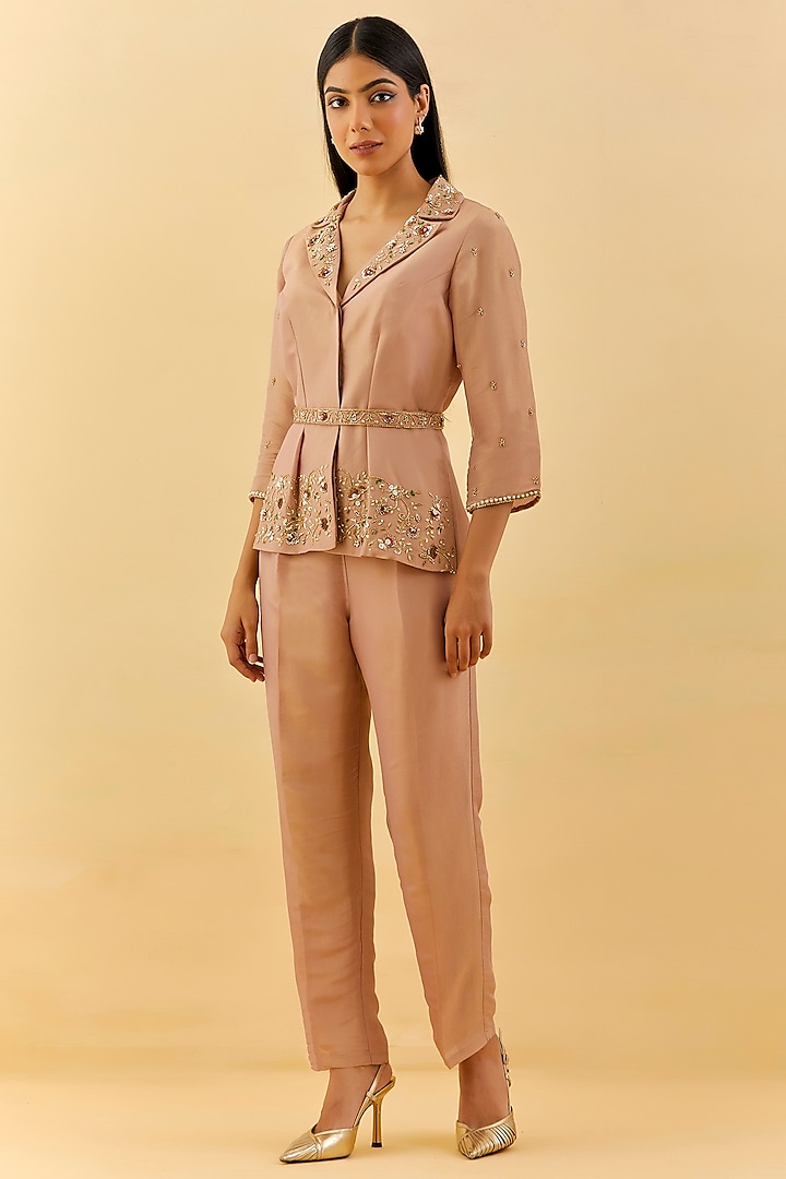 Gold Tissue Silk Pant set by NITISHA at Pernia's Pop Up Shop