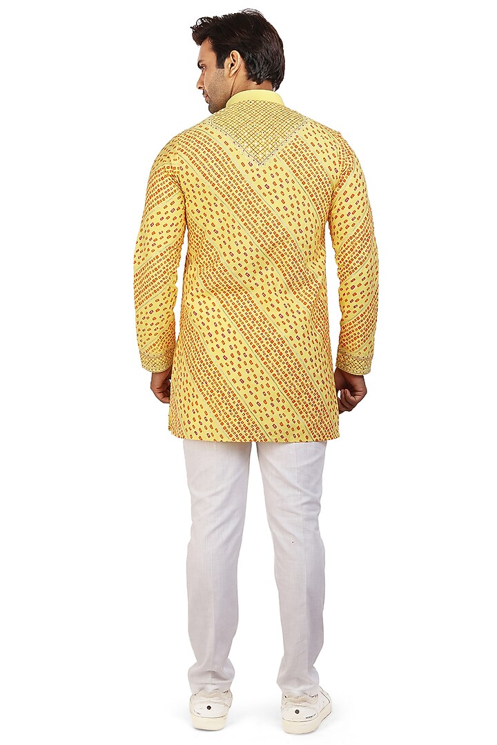 Yellow Embroidered Kurta Set by Nitesh Singh Chauhan at Pernia's Pop Up Shop