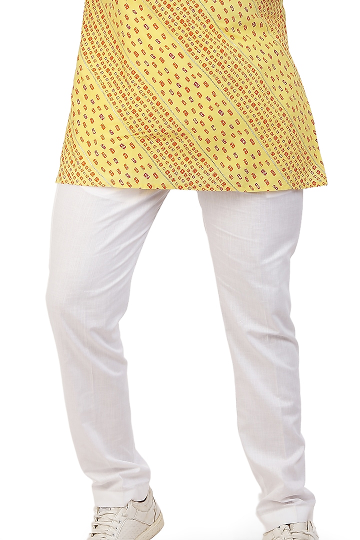 Yellow Embroidered Kurta Set by Nitesh Singh Chauhan at Pernia's Pop Up Shop