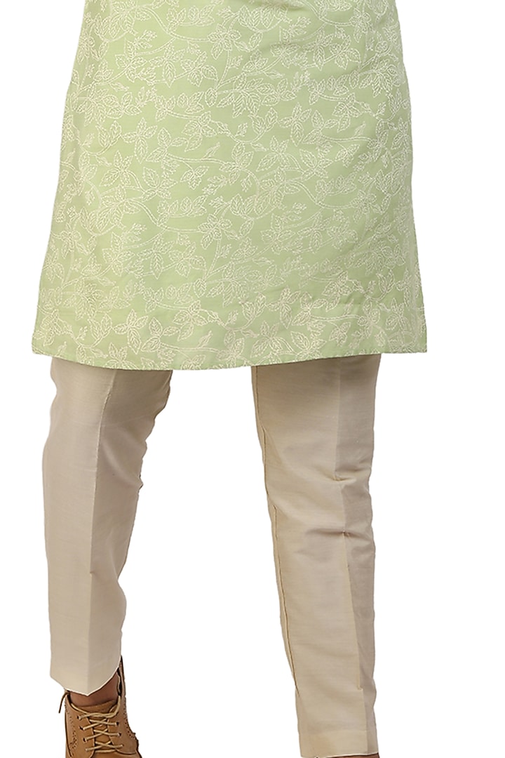Mint Green Embroidered Kurta Set by Nitesh Singh Chauhan at Pernia's Pop Up Shop
