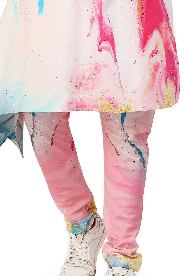 Baby Pink Kurta Set With Bundi Jacket by Nitesh Singh Chauhan at Pernia's Pop Up Shop