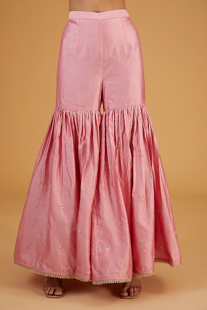 Pink Silk Wedding Sharara Set by Niti Bothra at Pernia's Pop Up Shop