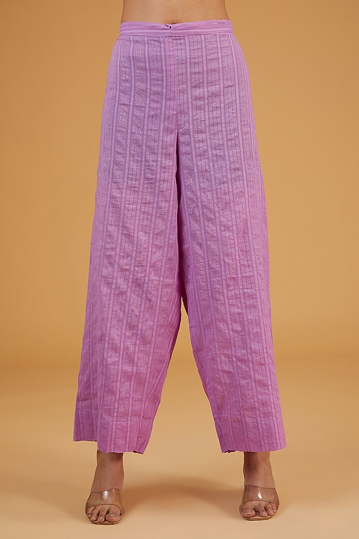 Purple Silk Zari Dori Embroidered Choga Set by Niti Bothra at Pernia's Pop Up Shop