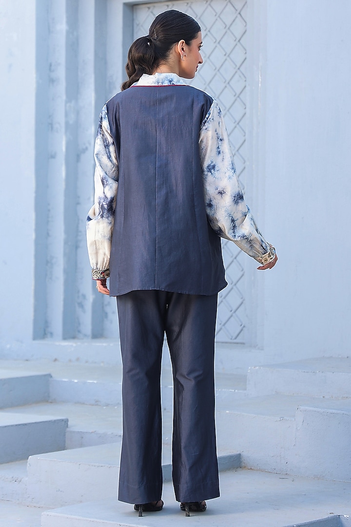 Grey Silk Tencel Zardosi & Resham Embroidered Co-Ord Set by Niti Bothra at Pernia's Pop Up Shop