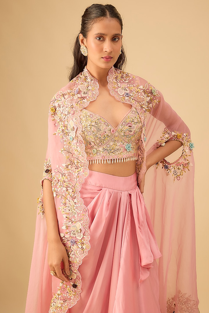 Pink Satin Draped Skirt Set
by Niti Bothra at Pernia's Pop Up Shop