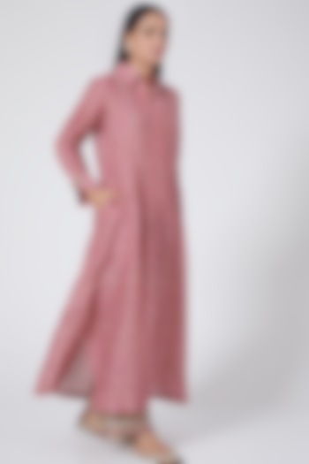 Pink Printed Cotton Kurta Set by Niti Bothra at Pernia's Pop Up Shop