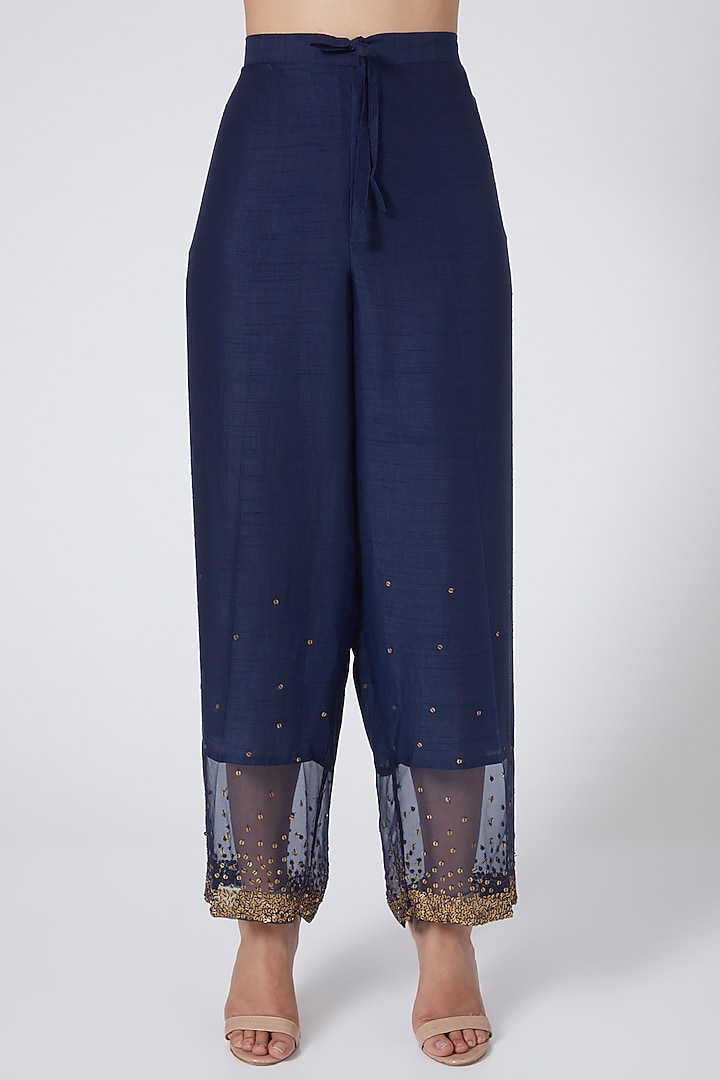 Blue Printed Kurta Set by Niti Bothra at Pernia's Pop Up Shop